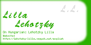 lilla lehotzky business card